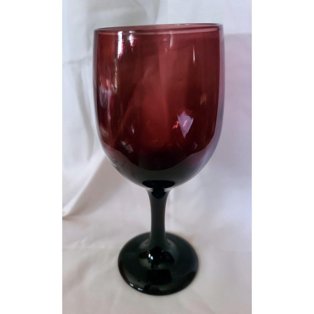 Vintage Libbey Premier 7 1/4" Amethyst Brandywine Stemmed Wine Goblet Glass
